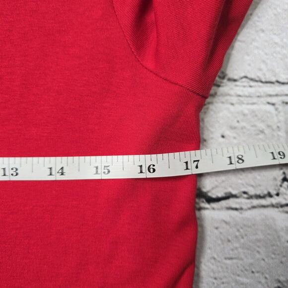 J Jill Long Sleeve 100% Pima Cotton Crew Neck Tee Poppy Ruby Red Size Small - Picture 9 of 10